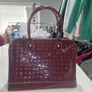 Elegant Burgundy Handbag By Arcadia.  Made In Italy.